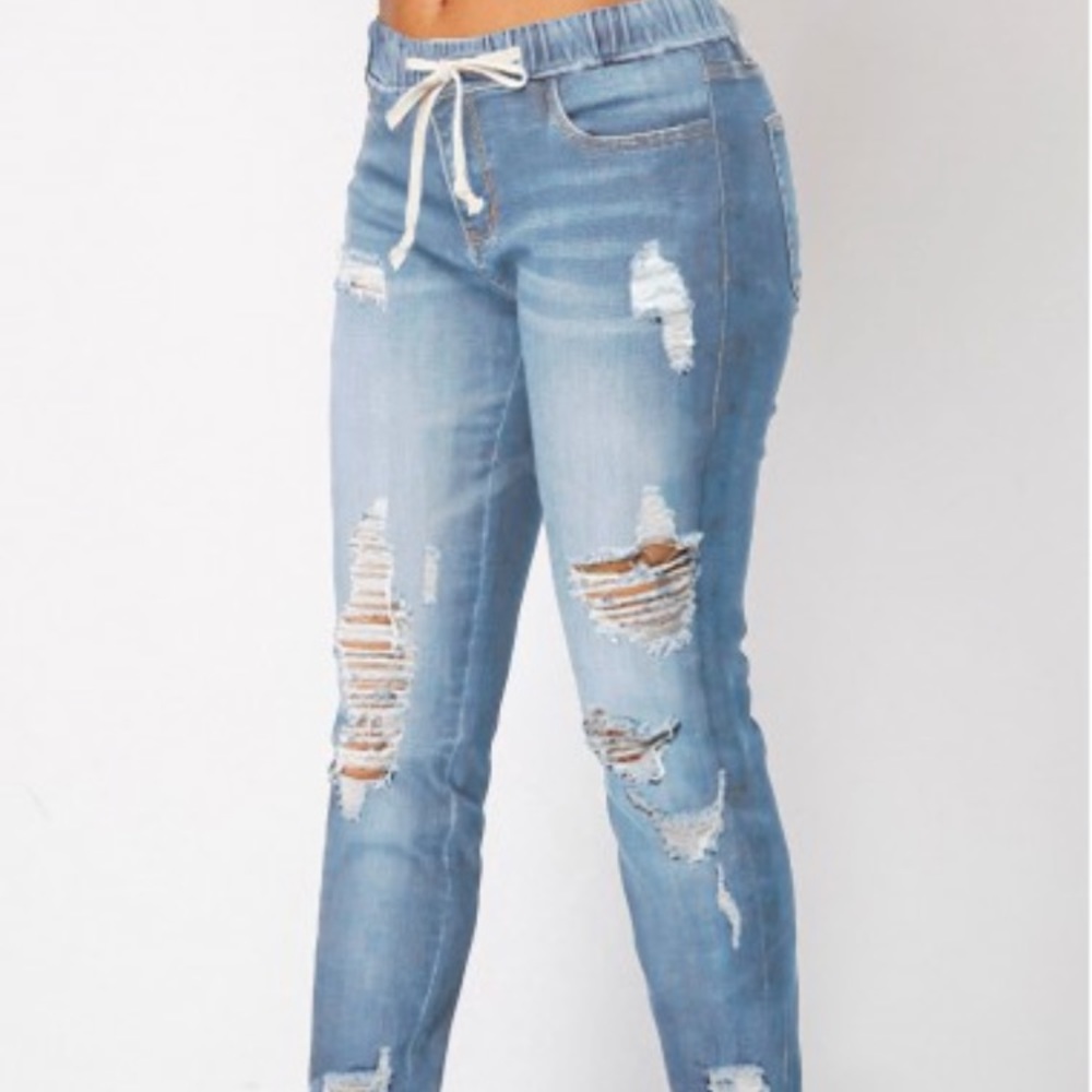 Blue shredded jeans XXL